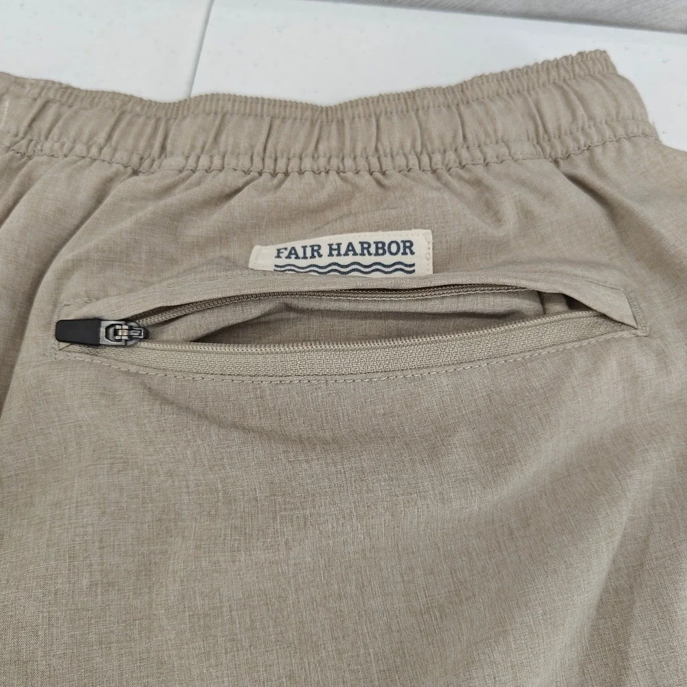 Fair Harbor Shorts Mens XXL Tan Khaki Beige Board Shorts Swim Trunks Unlined 2XL